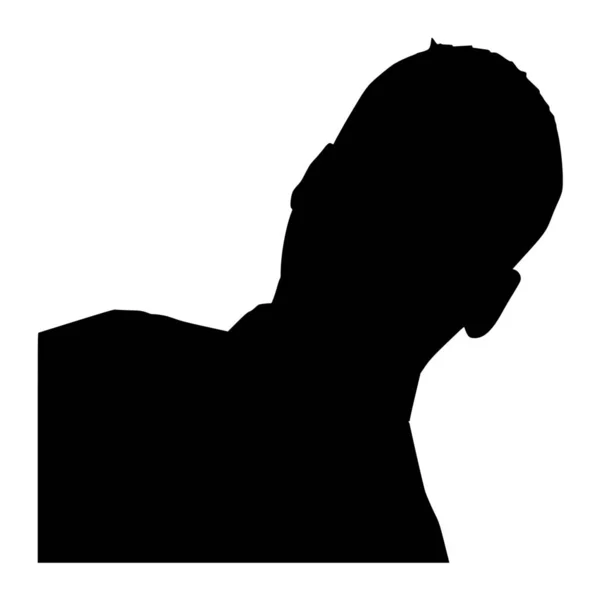 Vector Silhouette Man White Background — Stock Vector