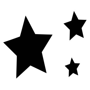 Beyaz arkaplanda yıldızların vektör silueti