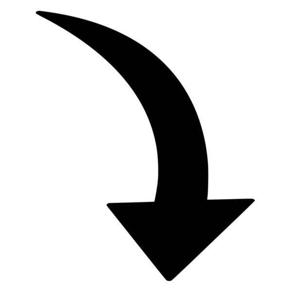 白い背景に矢印のベクトルシルエット — ストックベクタ