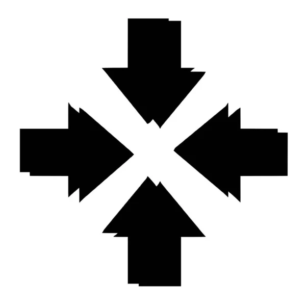 白い背景に矢印のベクトルシルエット — ストックベクタ