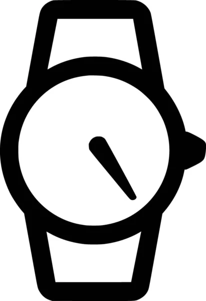 Silueta Vectorial Del Reloj Sobre Fondo Blanco — Archivo Imágenes Vectoriales