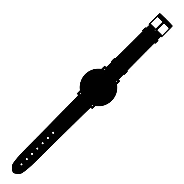 白い背景の時計のベクトルシルエット — ストックベクタ