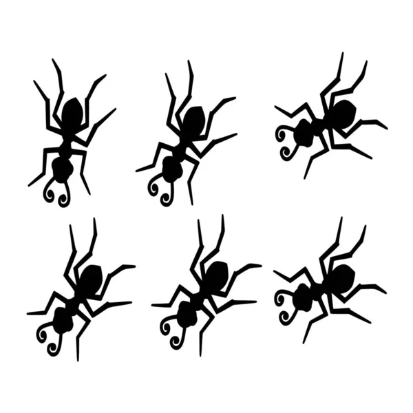 Vector Silhouette Ant White Background — Stock Vector