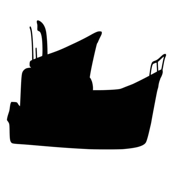 白色背景下船只的矢量轮廓 — 图库矢量图片