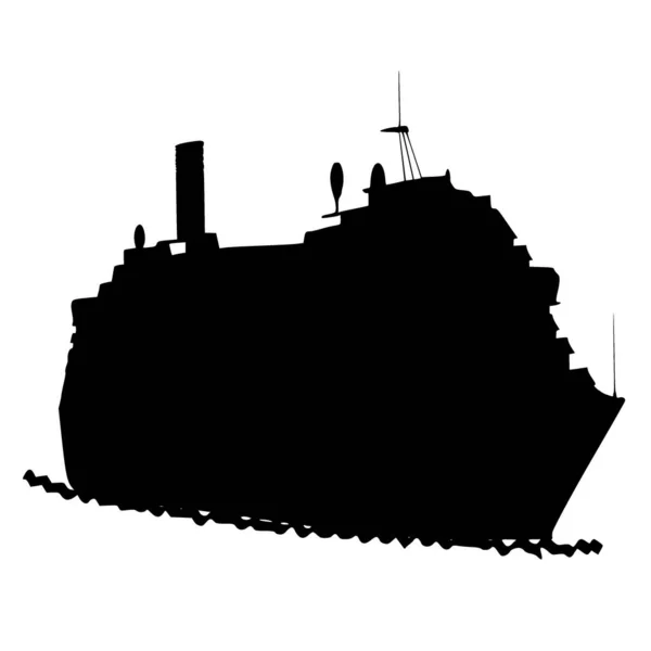 Silhouette Vettoriale Della Barca Sfondo Bianco — Vettoriale Stock