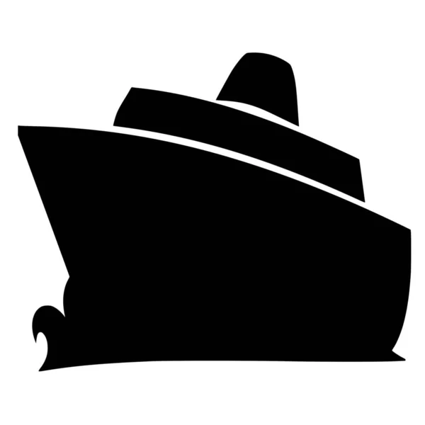 Vektor Silhouette Des Bootes Auf Weißem Hintergrund — Stockvektor