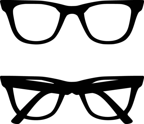 Wektorowa Sylwetka Okularów Białym Tle — Wektor stockowy
