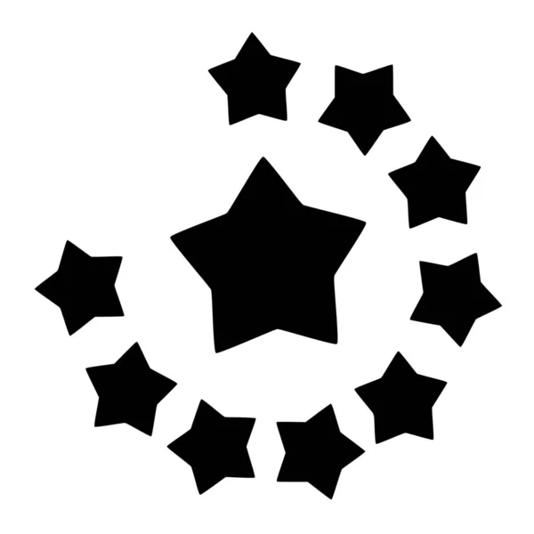 Silhouette Vectorielle Des Étoiles Sur Fond Blanc — Image vectorielle