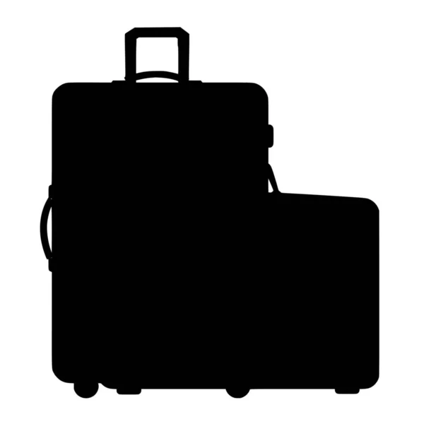 白い背景に旅行バッグのベクトルシルエット — ストックベクタ