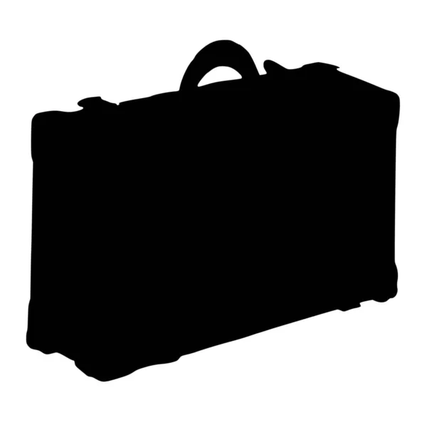 白い背景に旅行バッグのベクトルシルエット — ストックベクタ