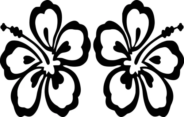 Sílhueta Vetorial Ornamento Floral Sobre Fundo Branco —  Vetores de Stock