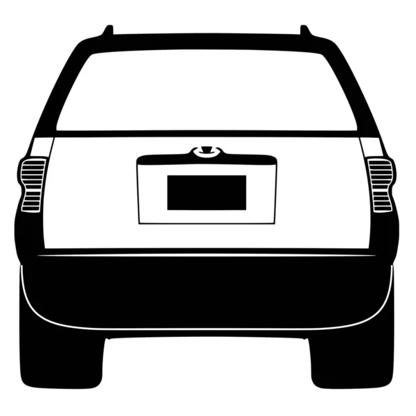 Silhouette Vettoriale Auto Sfondo Bianco — Vettoriale Stock