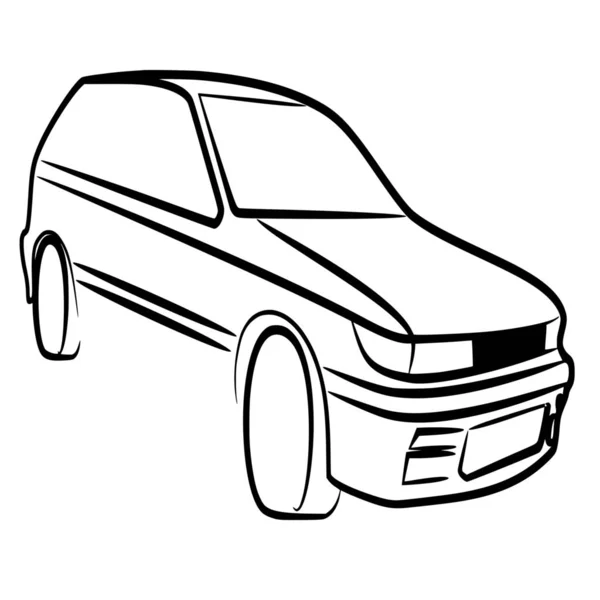Vector Silhouette Car White Background — Stock Vector