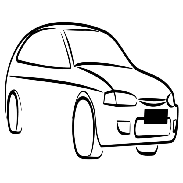 Vector Silhouette Car White Background — Stock Vector