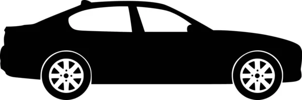Sziluettjét Vektor Fehér Alapon Car — Stock Vector
