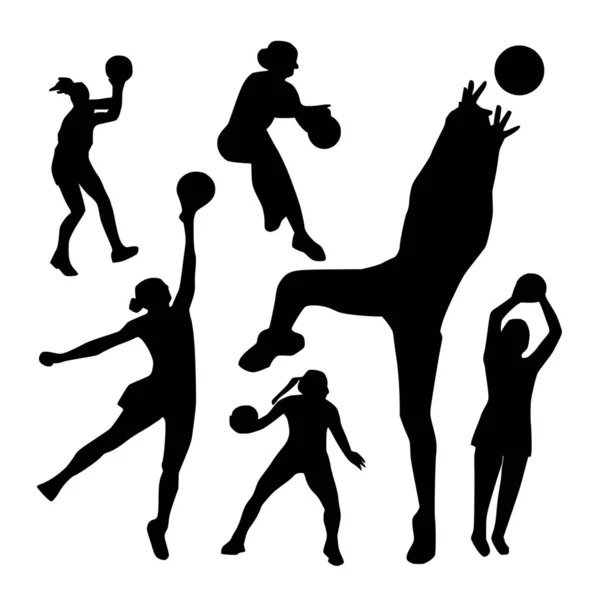 Vektor Silhouette Des Handballs Auf Weißem Hintergrund — Stockvektor