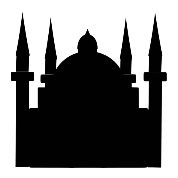 Silueta Vectorial Mezquita Sobre Fondo Blanco — Archivo Imágenes Vectoriales