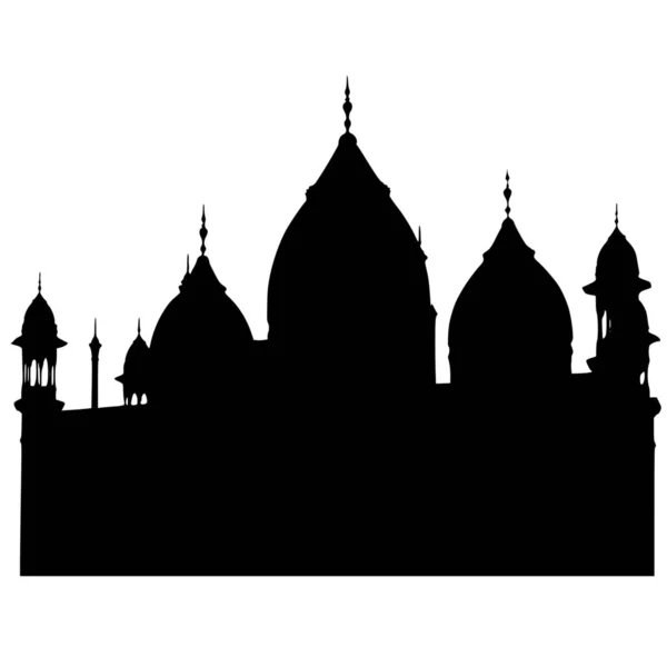 白い背景にモスクのベクトルシルエット — ストックベクタ