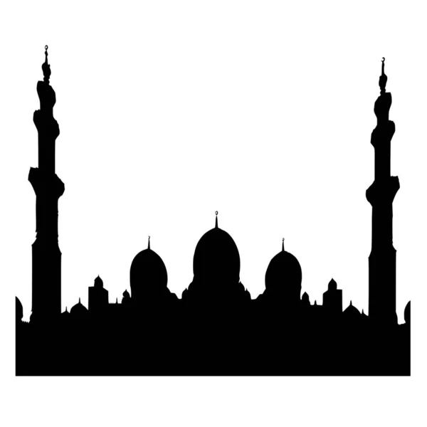 白い背景にモスクのベクトルシルエット — ストックベクタ