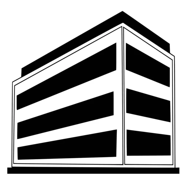 Vektorsilhouette Des Gebäudes Auf Weißem Hintergrund — Stockvektor