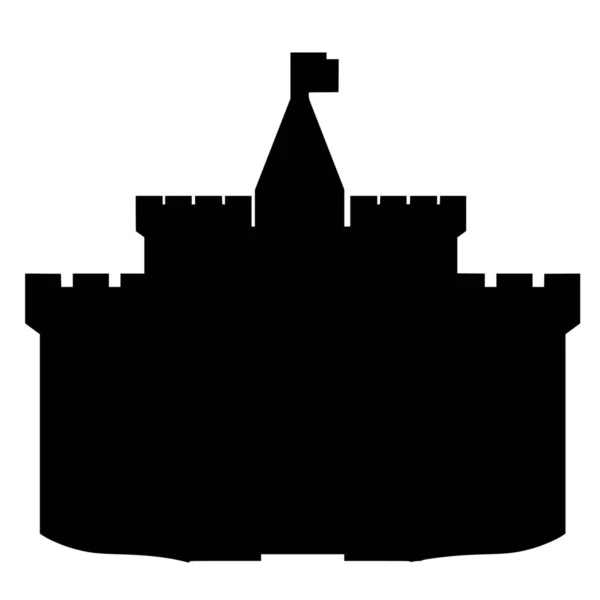 Vector Σιλουέτα Του Κάστρου Λευκό Φόντο — Διανυσματικό Αρχείο