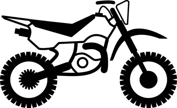 Sílhueta Vetorial Motocross Sobre Fundo Branco — Vetor de Stock