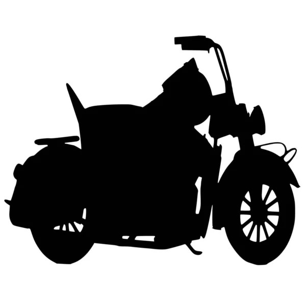 Векторный Силуэт Мотоцикла Белом Фоне — стоковый вектор