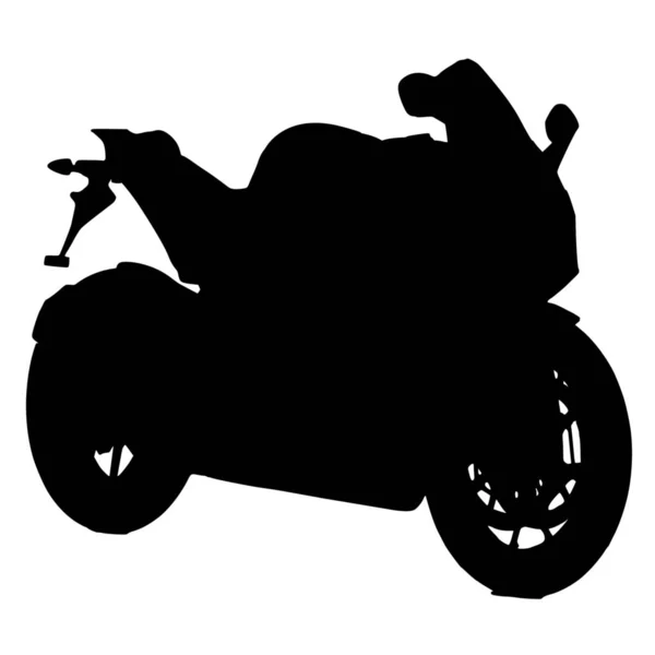 Vektor Sziluett Motorkerékpár Fehér Alapon — Stock Vector