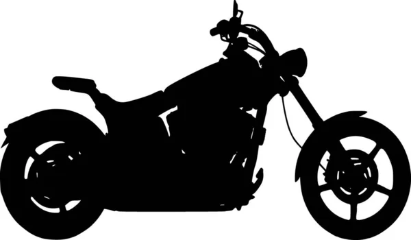 Vektor Silhouette Von Motorrad Auf Weißem Hintergrund — Stockvektor
