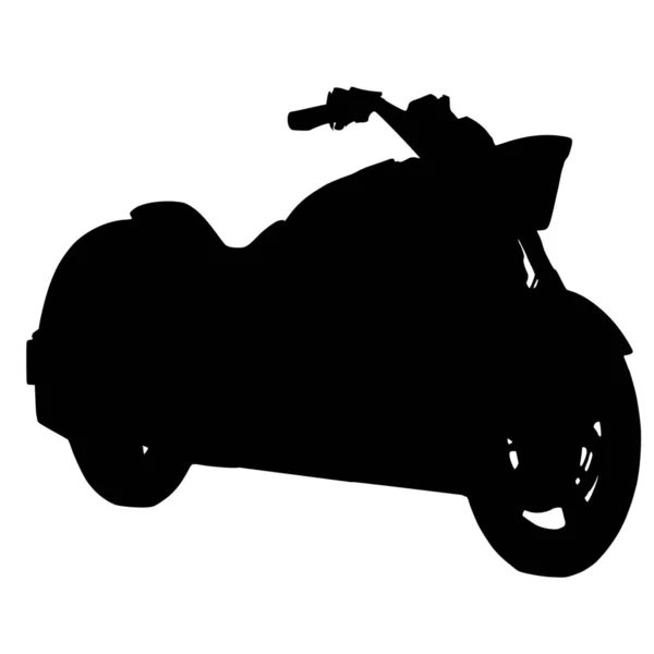 Sílhueta Vetorial Motocicleta Sobre Fundo Branco — Vetor de Stock