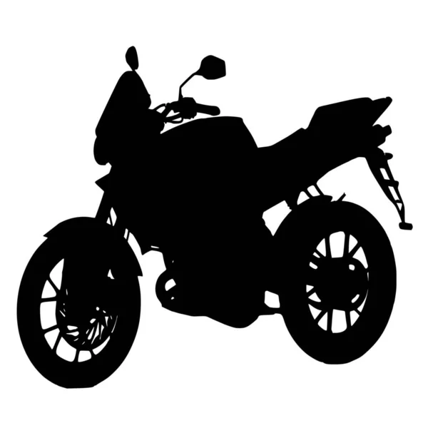 Vector Silhouette Motorcycle White Background — Stock Vector