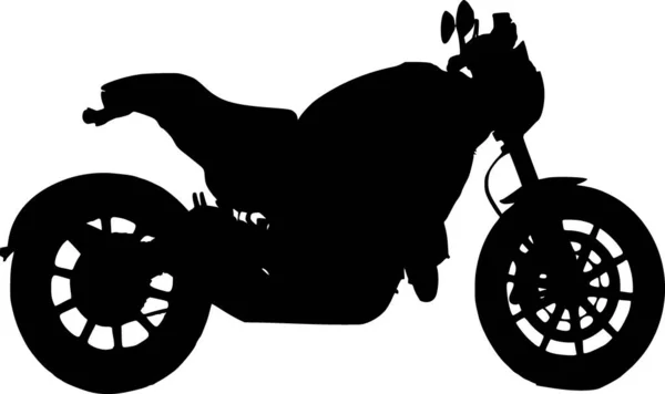 Vektor Silhouette Von Motorrad Auf Weißem Hintergrund — Stockvektor