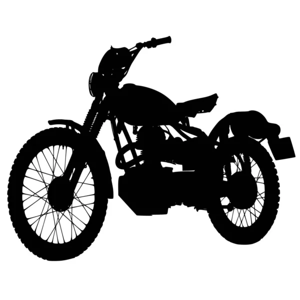 Sílhueta Vetorial Motocicleta Sobre Fundo Branco — Vetor de Stock