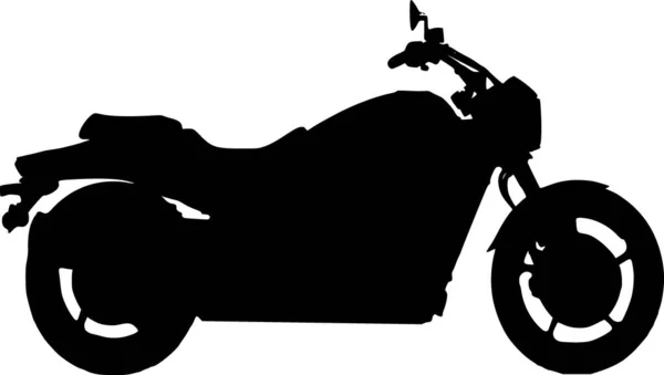 Sílhueta Vetorial Motocicleta Sobre Fundo Branco —  Vetores de Stock
