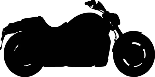 白い背景にオートバイのベクトルシルエット — ストックベクタ