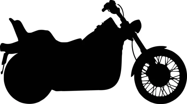 Beyaz Arkaplanda Motosikletin Vektör Silueti — Stok Vektör