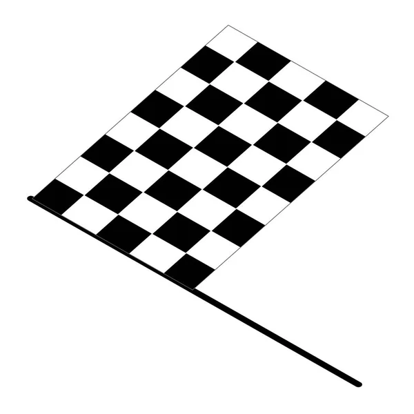 Wektorowa Sylwetka Flagi Wyścigowej Białym Tle — Wektor stockowy