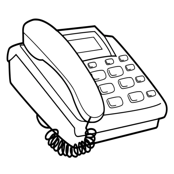 Silhouette Vectorielle Téléphone Sur Fond Blanc — Image vectorielle