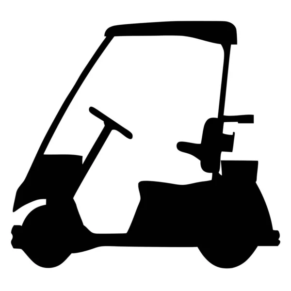 Vector Silhouette Golf Cart White Background — Stock Vector