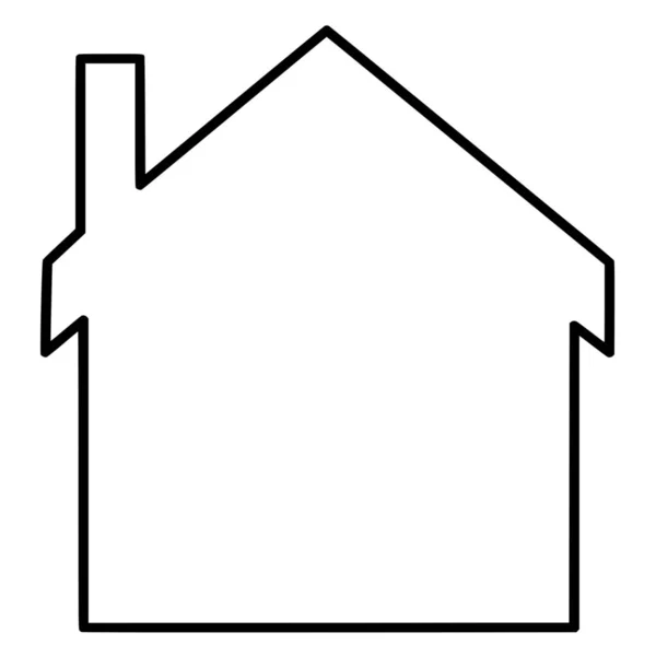 Silhouette Vettoriale Casa Sfondo Bianco — Vettoriale Stock