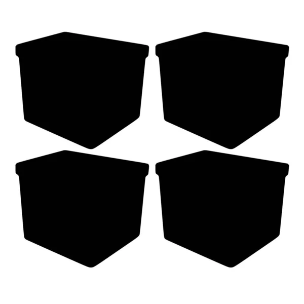 白い背景の箱のベクトルシルエット — ストックベクタ