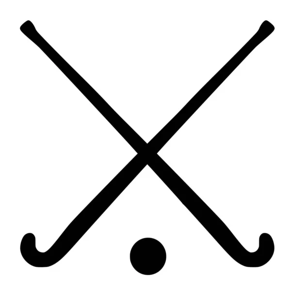 Vector Silhouet Van Hockey Witte Achtergrond — Stockvector