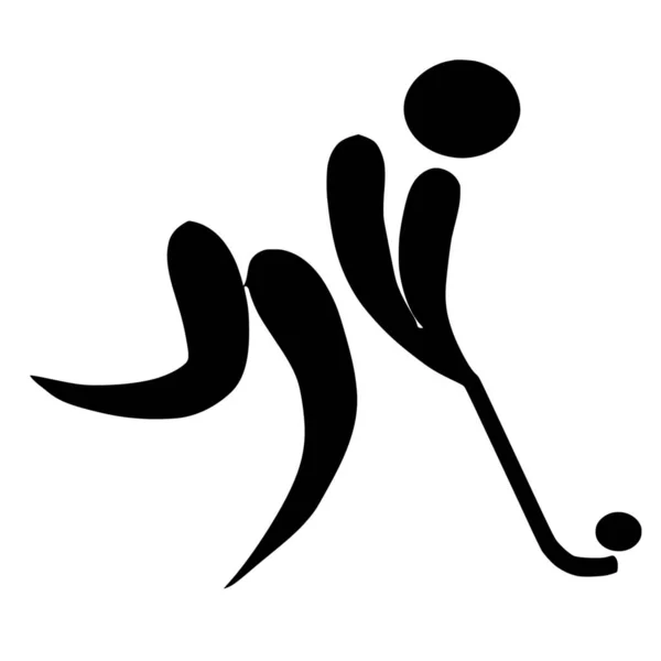 Vektor Silhouette Von Hockey Auf Weißem Hintergrund — Stockvektor