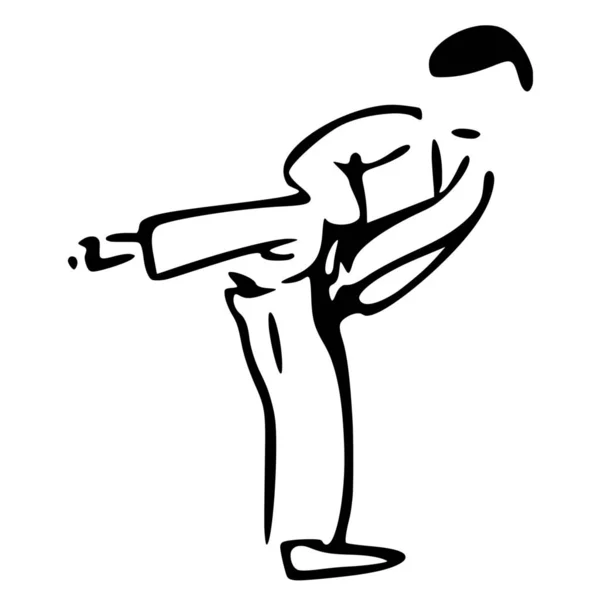 Vektor Sziluett Karate Fehér Alapon — Stock Vector