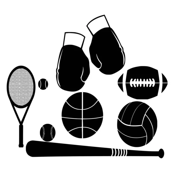Silhouette Vectorielle Sports Sur Fond Blanc — Image vectorielle