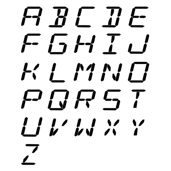 Silhouette Vettoriale Lettere Alfabetiche Sfondo Bianco — Vettoriale Stock