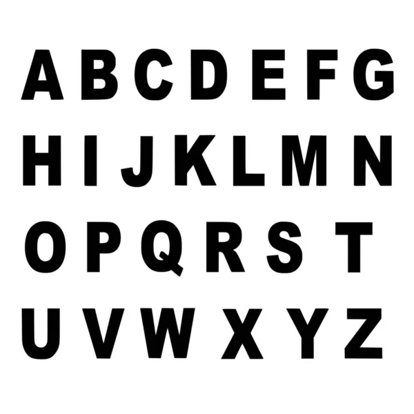 Vektorsilhouette Der Buchstaben Des Alphabets Auf Weißem Hintergrund — Stockvektor