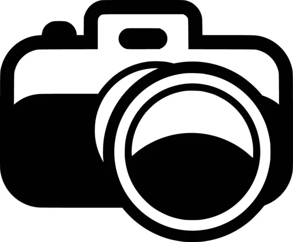 Silhouette Vectorielle Caméra Sur Fond Blanc — Image vectorielle