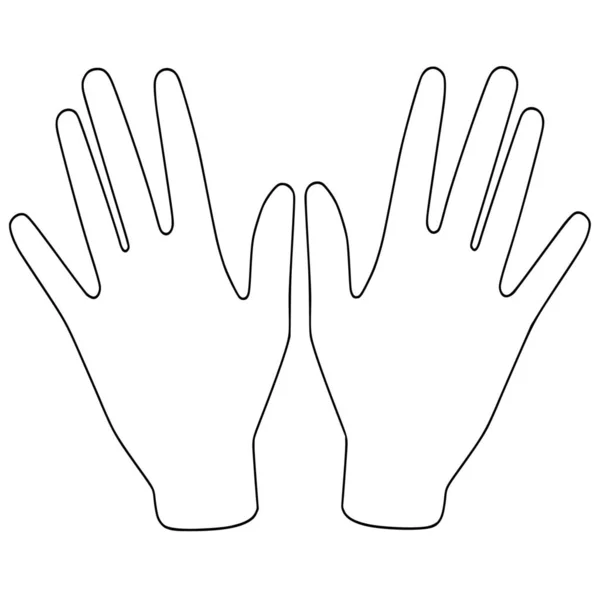 白色背景下手套的矢量轮廓 — 图库矢量图片