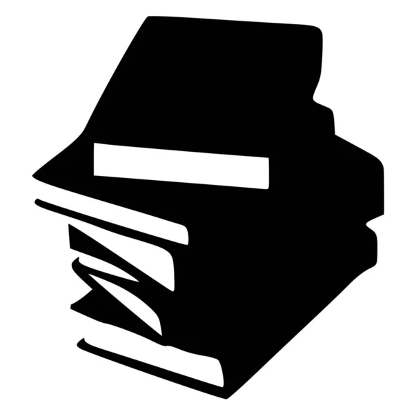 Vector Silhouette Books Stack White Background — Stock Vector